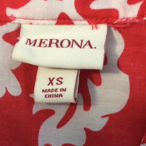 XS Merona coral pink damask print swimsuit cover up - Picture 14 of 16